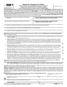 First page of IRS Form 4506-T