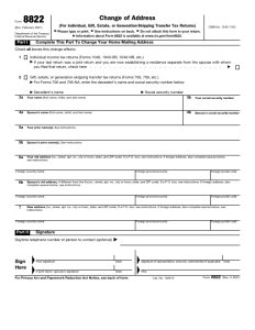 First page of IRS Form 8822