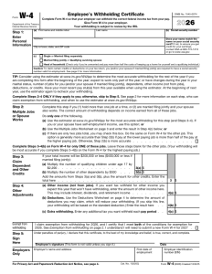 First page of IRS Form W-4