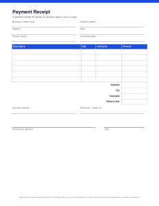First page of Payment Receipt
